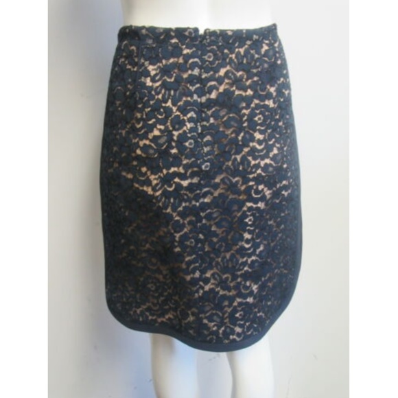J MENDEL navy lace straight skirt sz 10 - Picture 4 of 5